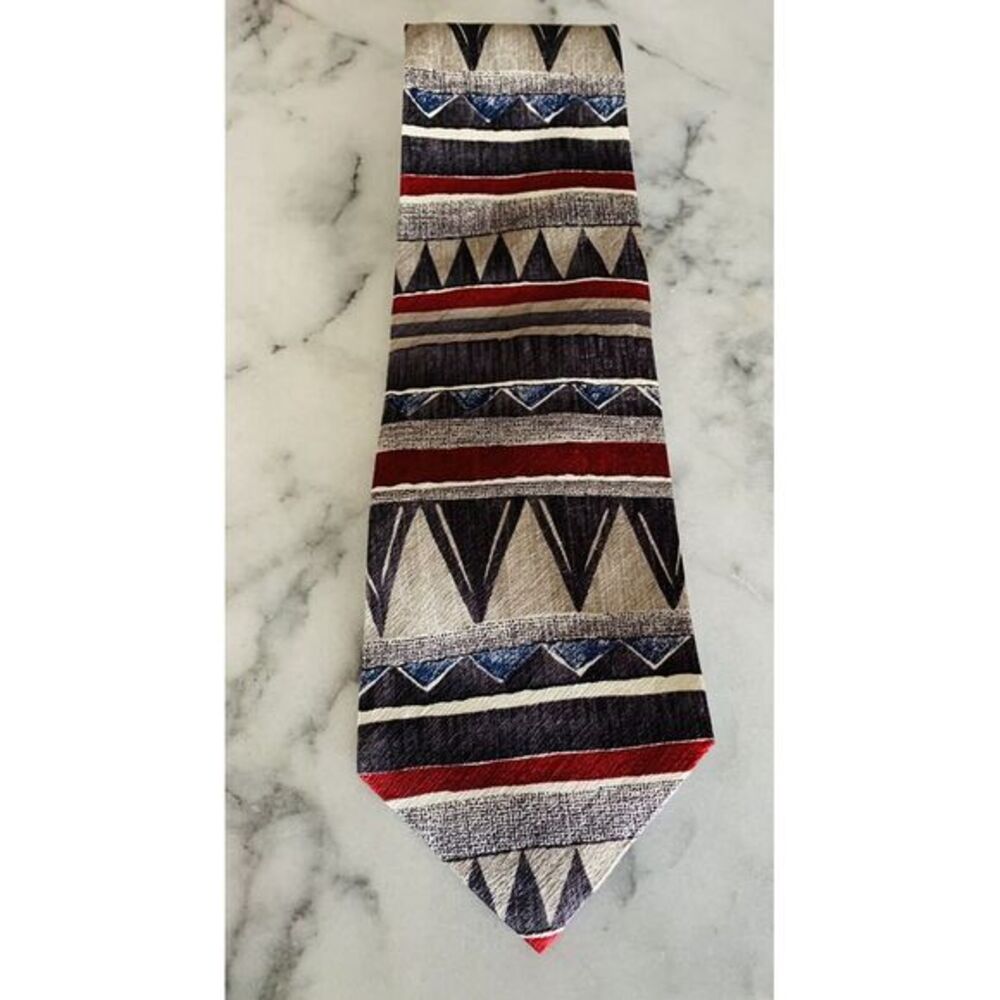 Pierre Cardin 100% Silk Geometric Tie 4" Width